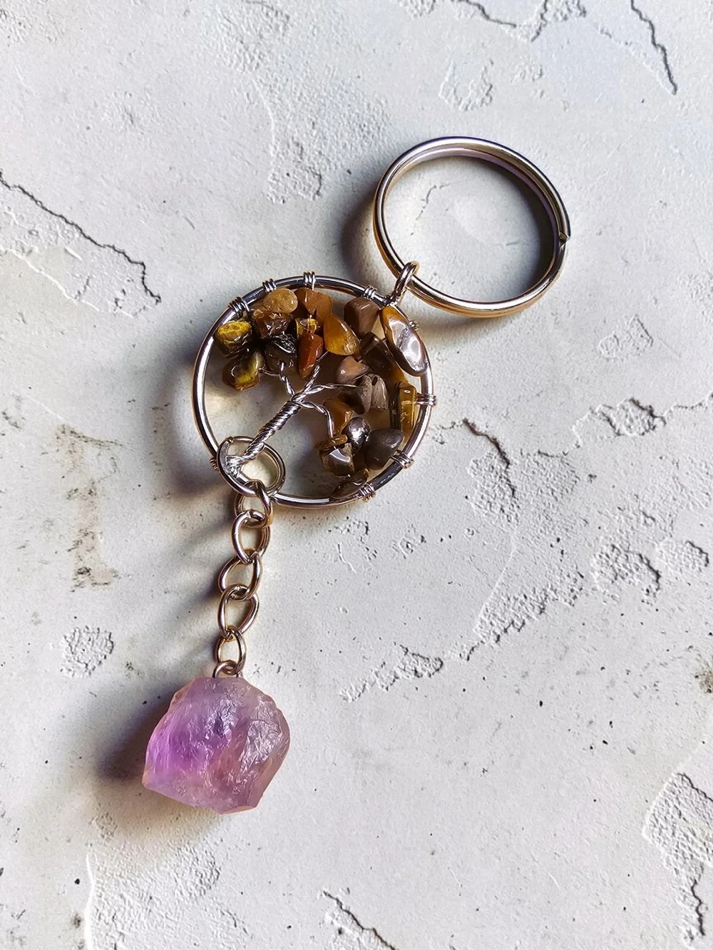Tree of Life Hand-made Gemstone Keychains